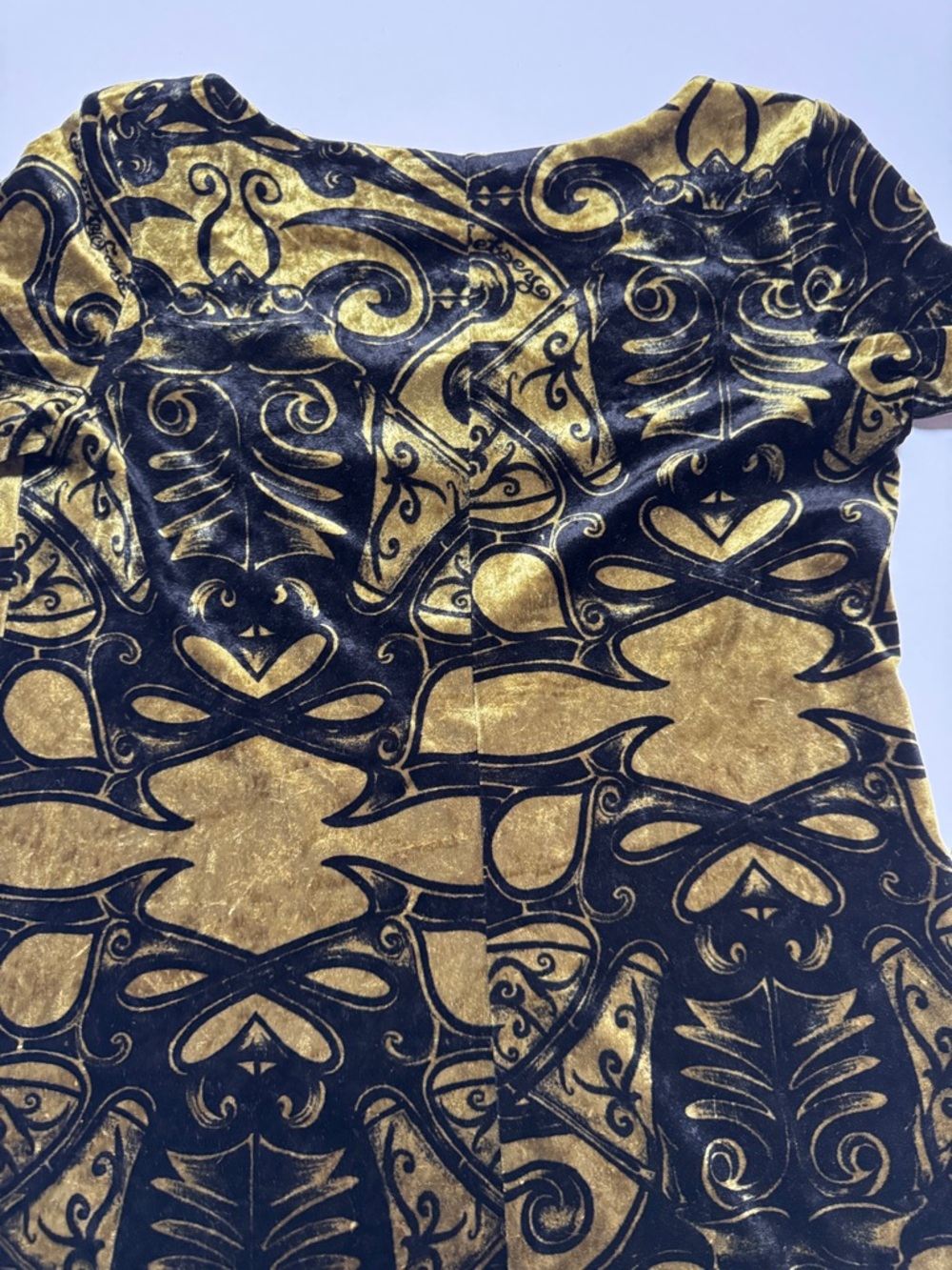 BETSEY JOHNSON Vintage 90's Velvet Frank for Betsey Tattoo Print A-Line Dress LG - Picture 10 of 12